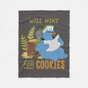 Cookie Monster   Will Hike For Cookies Fleece Blanket