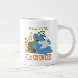 Cookie Monster   Will Hike For Cookies Large Coffee Mug