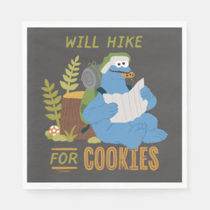 Cookie Monster Will Hike For Cookies Napkin