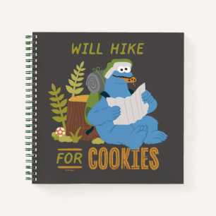 Cookie Monster   Will Hike For Cookies Notebook