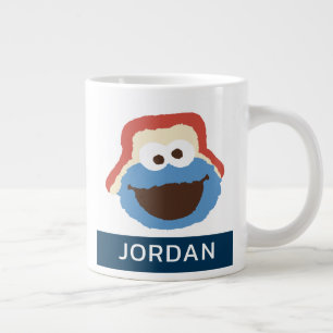 Cookie Monster Woodland Face   Add Your Name Large Coffee Mug
