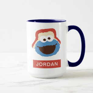 Cookie Monster Woodland Face   Add Your Name Mug