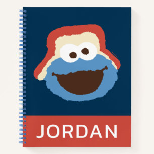 Cookie Monster Woodland Face   Add Your Name Notebook