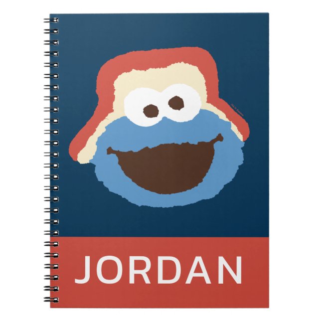 Cookie Monster Woodland Face | Add Your Name Notebook (Front)