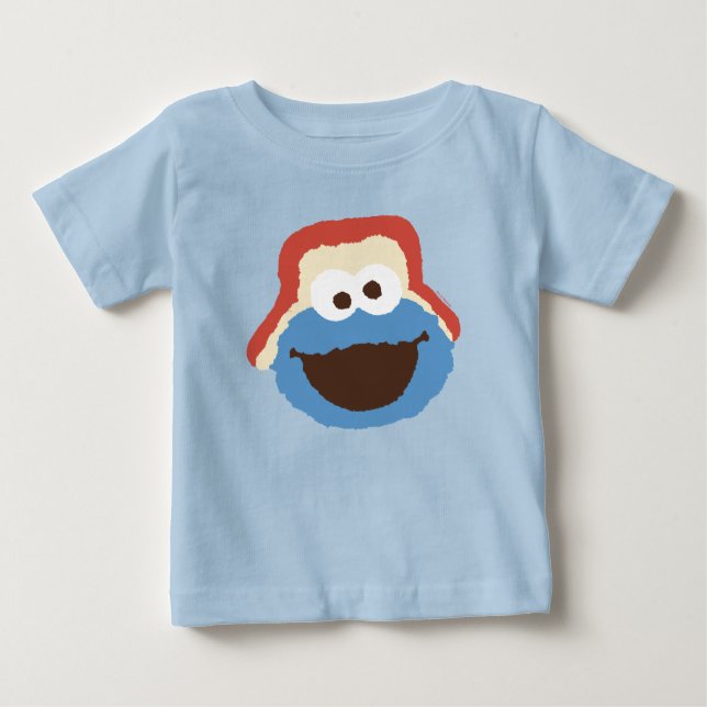 Cookie Monster Woodland Face Baby T-Shirt (Front)
