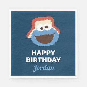 Cookie Monster Woodland Face Birthday Napkin
