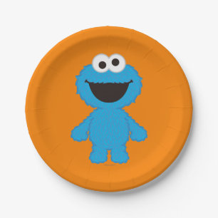 Cookie Monster Wool Style Paper Plate