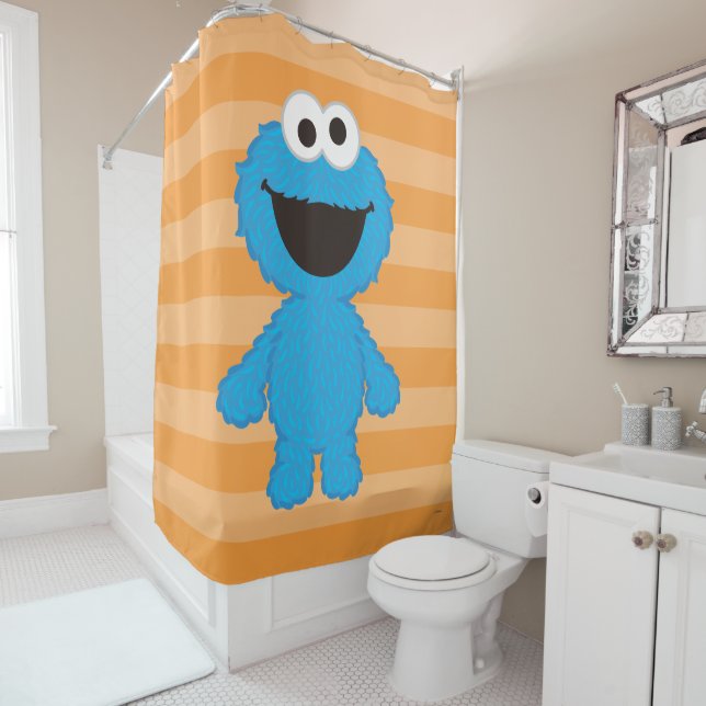 Cookie Monster Wool Style Shower Curtain (In Situ)
