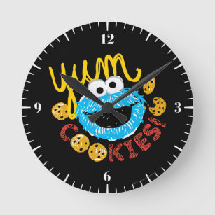 Cookie Monster Yum Round Clock