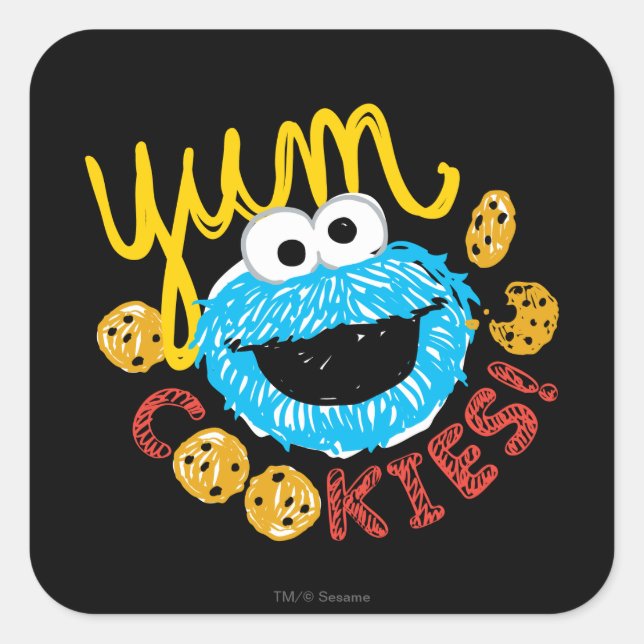 Cookie Monster Yum Square Sticker (Front)