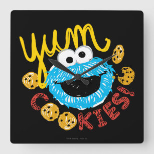Cookie Monster Yum Square Wall Clock