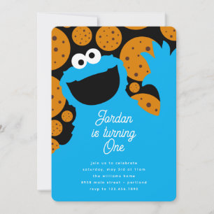 Cookie Monster's Birthday Cookie Bash Invitation
