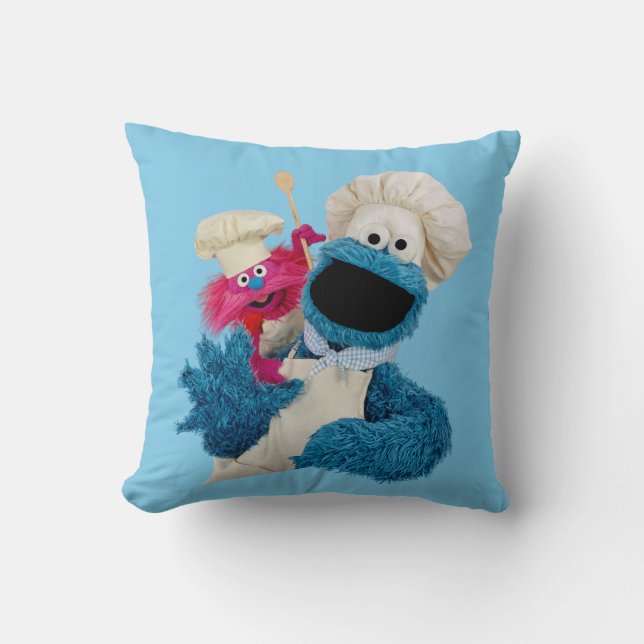 Cookie Monster's Foodie Truck Friends Cushion (Front)