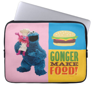 Cookie Monster's Foodie Truck Gonger Make Food Laptop Sleeve