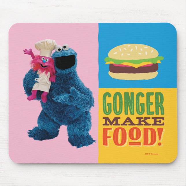 Cookie Monster's Foodie Truck | Gonger Make Food Mouse Pad (Front)