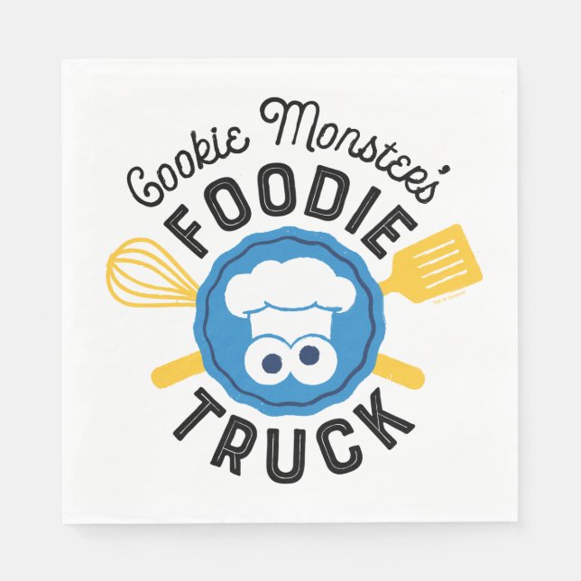 Cookie Monster's Foodie Truck Logo Napkin (Front)