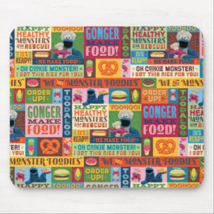 Cookie Monster's Foodie Truck Pattern Mouse Pad