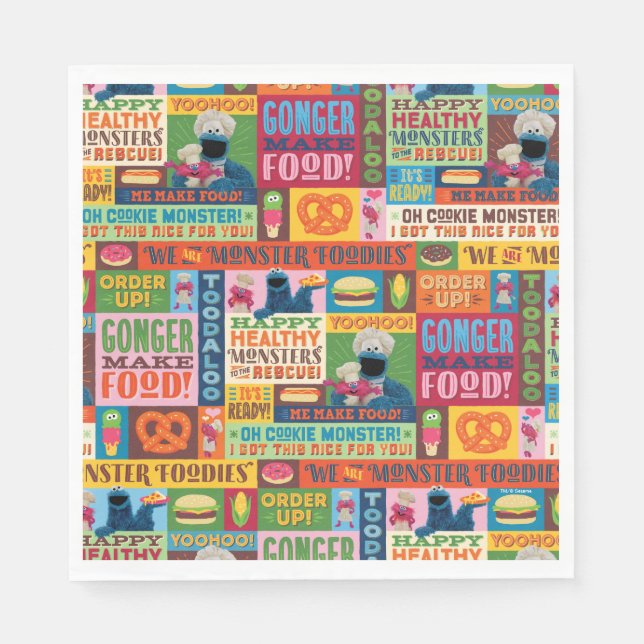 Cookie Monster's Foodie Truck Pattern Napkin (Front)
