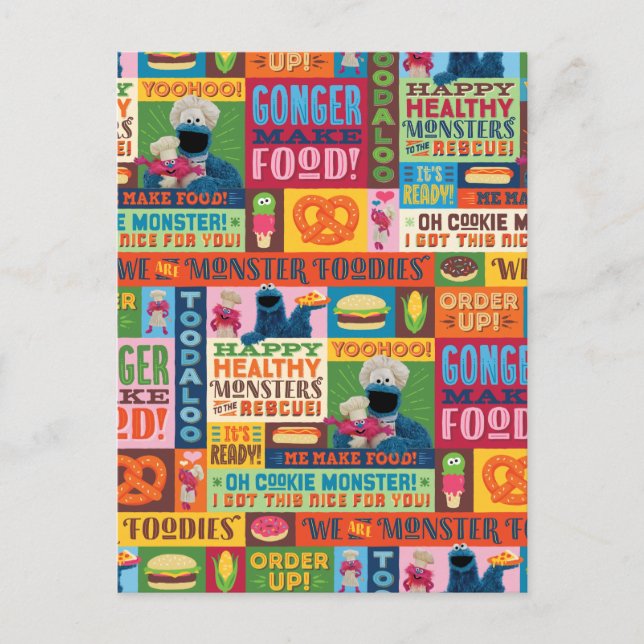 Cookie Monster's Foodie Truck Pattern Postcard (Front)