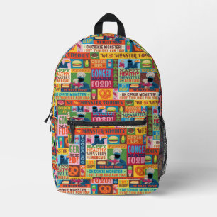 Cookie Monster's Foodie Truck Pattern Printed Backpack