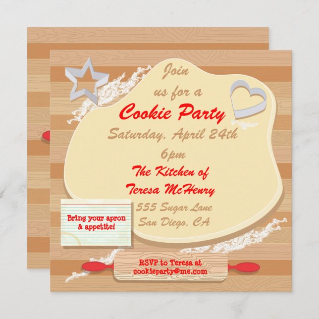 Cookie party invitation (Front/Back)