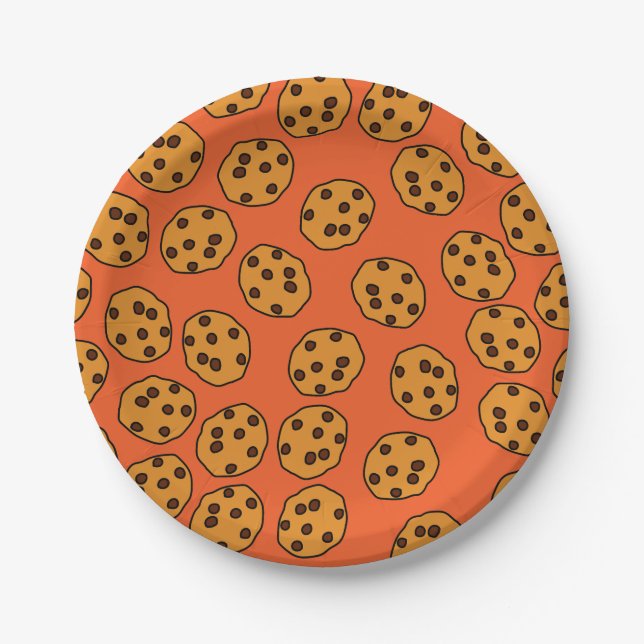 cookie print on orange paper plates (Front)