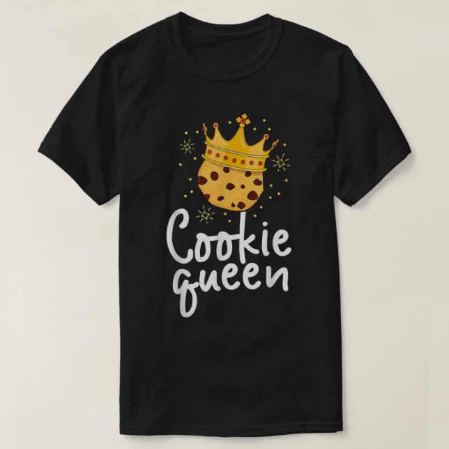 Cookie Queen Cute Chocolate Chip Foodie Baking Lov T-Shirt (Design Front)