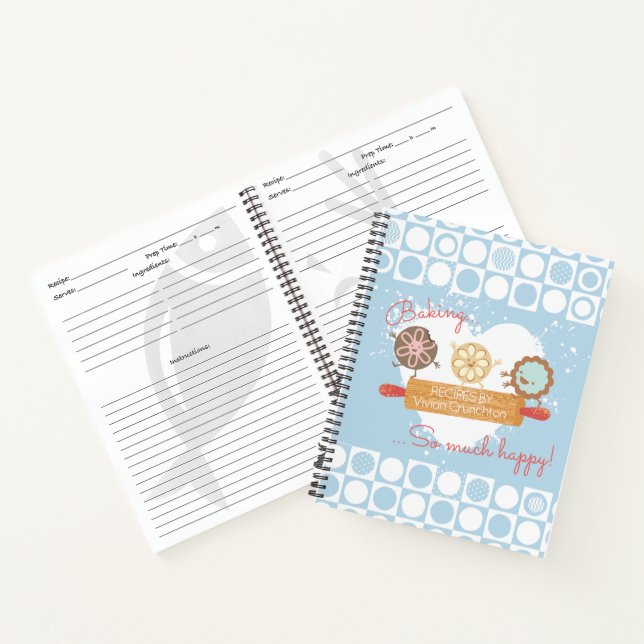 Cookie rolling pin baking cookbook recipe notebook (Inside)