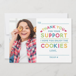 Cookie Sales Thank You Card 