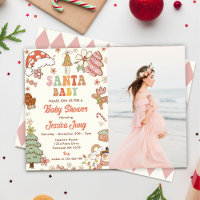 Cookie Santa Baby Christmas Baby Shower Photo