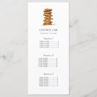 Cookie shop price list/ Menu Card White