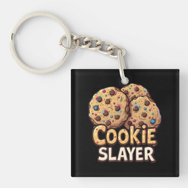 Cookie Slayer – Chocolate Treat Conqueror Key Ring (Front)