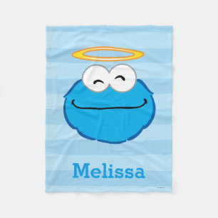 Cookie Smiling Face with Halo   Add Your Name Fleece Blanket