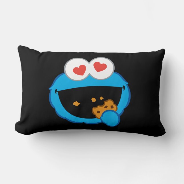 Cookie Smiling Face with Heart-Shaped Eyes Lumbar Cushion (Front)