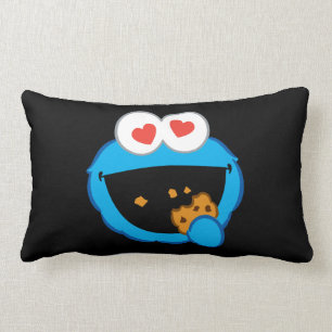 Cookie Smiling Face with Heart-Shaped Eyes Lumbar Cushion