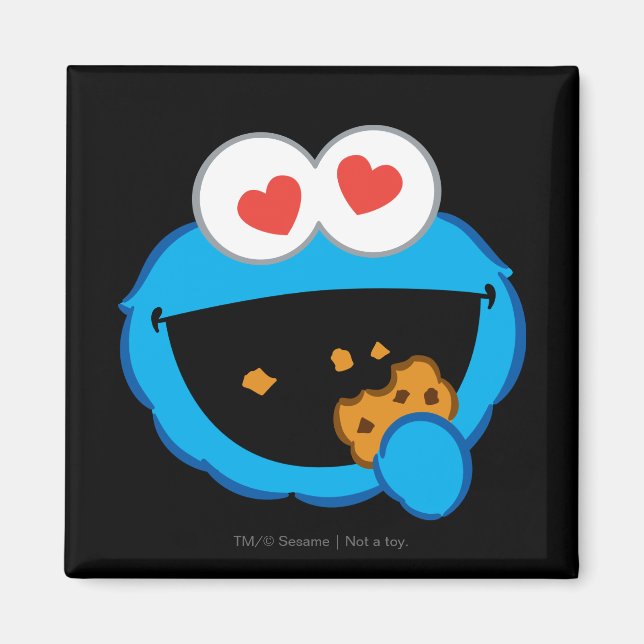Cookie Smiling Face with Heart-Shaped Eyes Magnet (Front)