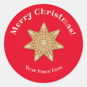 Cookie Snowflake Christmas Holiday Classic Round Sticker
