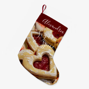 Cookie Sugar & Spice Girly Red Photo Small Christmas Stocking