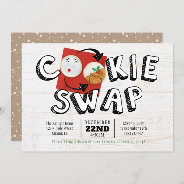 Cookie Swap Exchange Holiday Christmas Party Invitation (Front/Back)