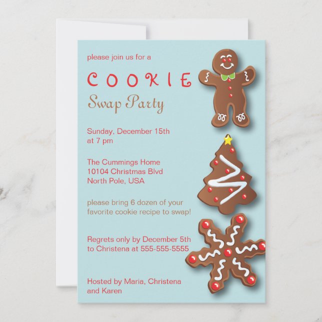 Cookie Swap Holiday Invitation (Front)
