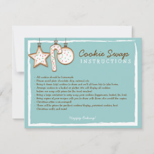 Cookie Swap Instruction Card - You can customise!