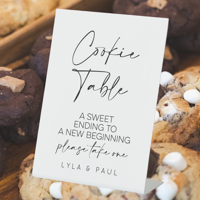 Cookie Table Wedding  Pedestal Sign (Cookie table sign)