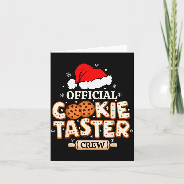 Cookie Taster Crew, Funny Christmas Baking Team  Card (Front)