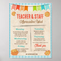 Cookie Teacher Appreciation Week Itinerary