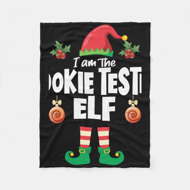 Cookie Tester Elf Family Matching Christmas Name T Fleece Blanket (Front)