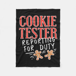 Cookie Tester Rerting Duty Funny Christmas Xmas Ki Fleece Blanket