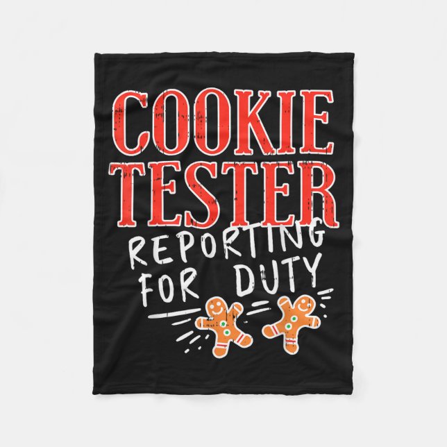 Cookie Tester Rerting Duty Funny Christmas Xmas Ki Fleece Blanket (Front)