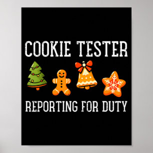 Cookie Tester Rerting Duty Funny Christmas Xmas Ki Poster