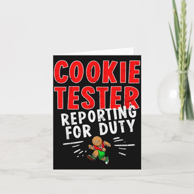 Cookie Tester Rerting Duty Funny Husband Christmas Card (Front)