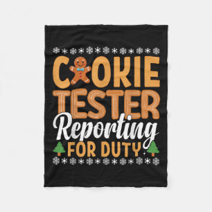 Cookie Tester Rerting For Duty  Fleece Blanket